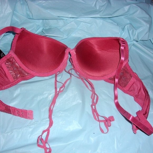 Youmita Mauvewood Metallic Lace Plunge 36C Bra and Medium Lace Boyshorts - Picture 6 of 13